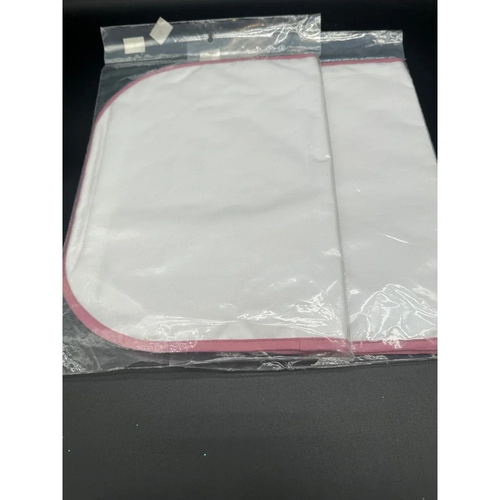 Janlynn‎ Personal Wares White Pink Border Placemats Set of 2 990-2064 DIY Craft